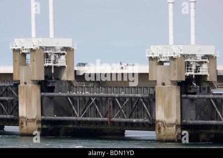 The Oosterscheldekering (in English: Eastern Scheldt storm surge barrier), Zeeland, Netherlands. Stock Photo