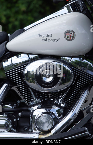 Engine of a Harley-Davidson police motorcycle Stock Photo