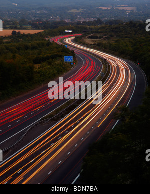 M25 motorway at dusk. Kent, England, UK. Stock Photo