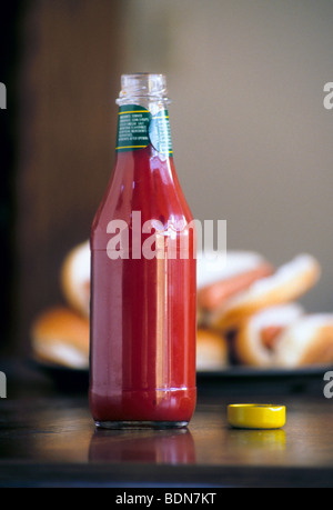 tomato hot dog cap red Stock Photo