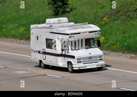 M25 motorway camper van obscured numberplate Stock Photo