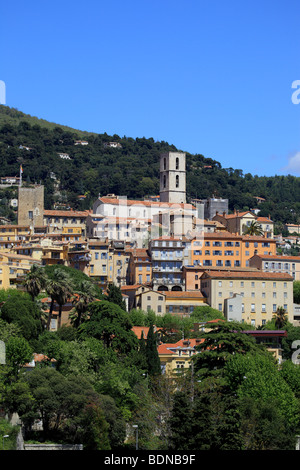 Overview of the medieval mediterranean city of Grasse Stock Photo