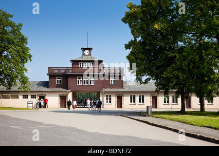 Buchenwald Nazi Concentration Camp entrance gate, Ettersberg, Germany, Europe Stock Photo