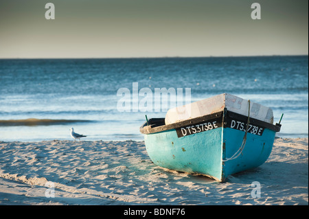 Traditional fishing boat on beach, Paternoster, Wester Cape Province, South Africa Stock Photo