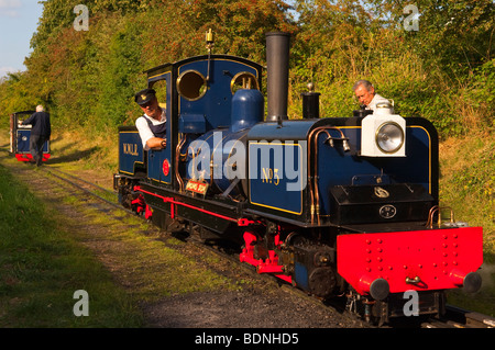 The Norfolk Hero steam train at the Wells and Walsingham light Railway in North Norfolk Uk Stock Photo