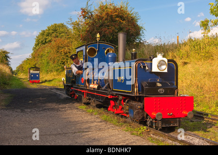 The Norfolk Hero steam train at the Wells and Walsingham light Railway in North Norfolk Uk Stock Photo