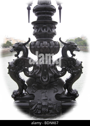 Detail of an old bridge ornament in Bilbao Basque country Spain Stock Photo