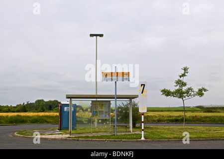 Lonely bus stop on the outskirts of Bonn, North Rhine-Westphalia, Germany, Europe Stock Photo