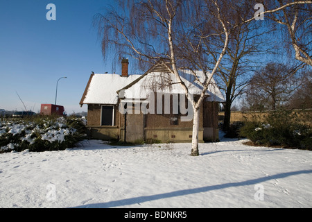 snow covered house Stock Photo
