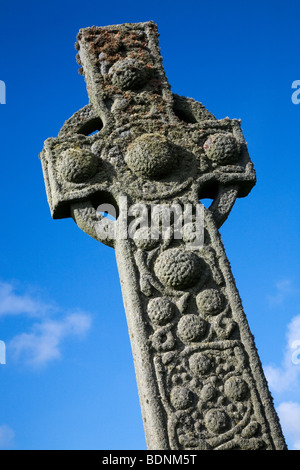 St Saint Martin's Celtic Cross on Iona near Isle of Mull, Scotland, United Kingdom. Stock Photo