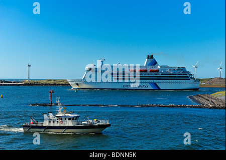 Dfds seaways on the way to Newcastle from the harborin IJmuiden the Netherlands Stock Photo