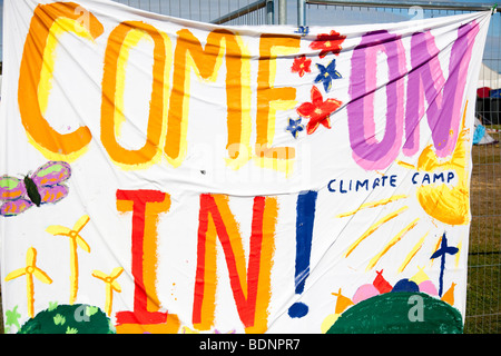 Sign at Climate Camp Blackheath London UK August 2009 - 'Come on in!' Stock Photo