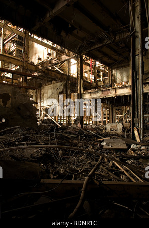 Interior view of a redundant factory Stock Photo