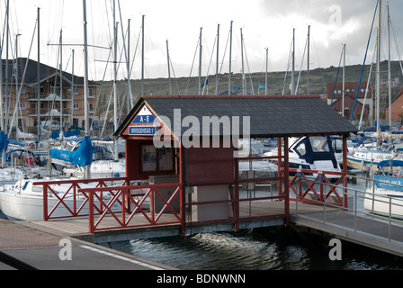 Bridgehead gate to jetty at Port Solent near Portsmouth Stock Photo