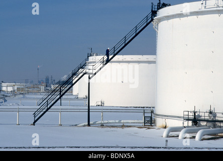 Oil storage facility, Manitoba, Canada Stock Photo