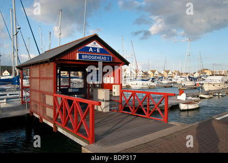 Bridgehead gate to jetty at Port Solent near Portsmouth Stock Photo