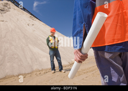 Two engineers at a plant Stock Photo