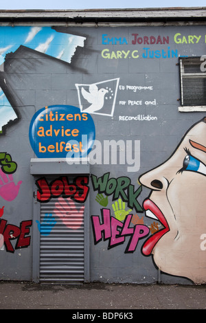 Protestant Loyalist Murals along the Shankill Road, Belfast, Northern Ireland Stock Photo