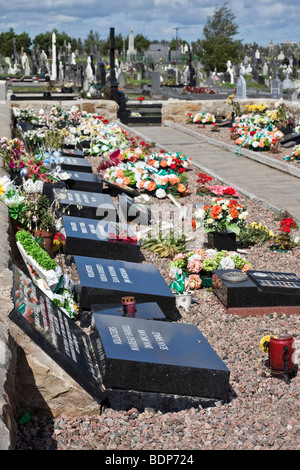 The graves of the Hunger Strikers, Milltown Cemetery, Falls Road, Belfast, Northern Ireland Stock Photo