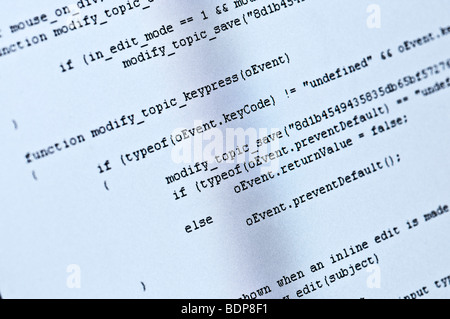 Abstract program code on computer screen Stock Photo
