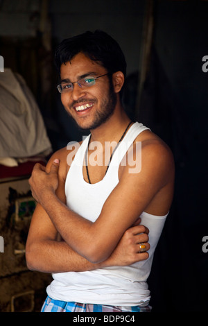 Young man in Calcutta India Stock Photo
