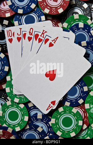 Ace, King, Queen, Jack of Heart High Cards in a Row Stock Image - Image of  arranged, heart: 87884461