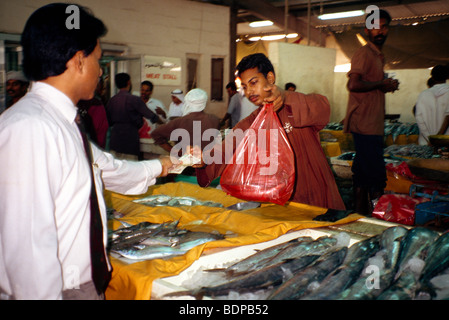 Dubai UAE Fish Market Man Buying Fish Stock Photo