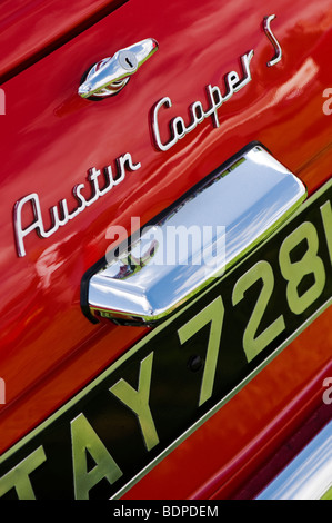 Austin Mini Cooper S boot. Classic british car Stock Photo