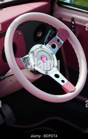 Pink Austin Mini 'powered by fairy dust' Stock Photo