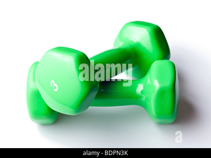 Free weight dumbbells isolated on pure white background Stock Photo