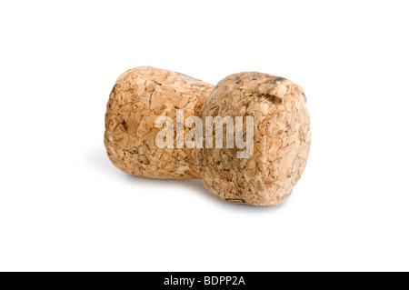 Champagne cork closeup in isolated white background Stock Photo