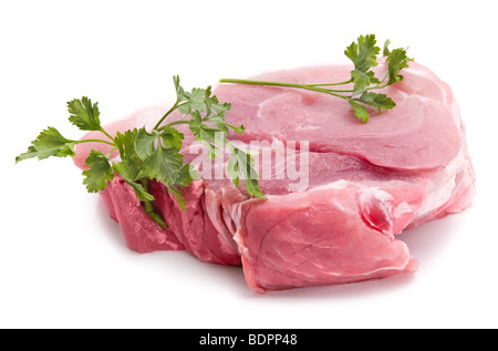A Piece of Fresh Raw Pork, Meat Isolated on White Background Studio ...