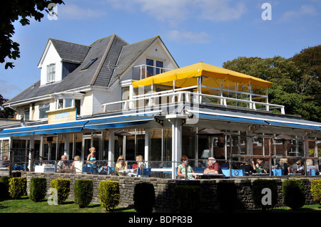 The Boathouse Cafe, The Quomps, Christchurch Quay, Christchurch, Dorset, England, United Kingdom Stock Photo