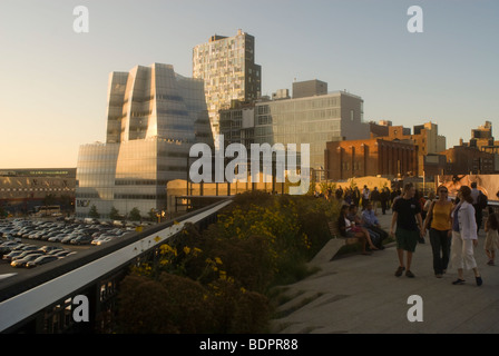 The IAC/InterActiveCorp headquarters, far left, on West Street in the Chelsea neighborhood of New York Stock Photo