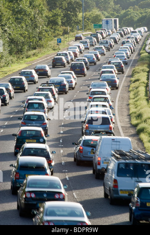 Traffic jam on dual carriageway. A3, Surrey, UK