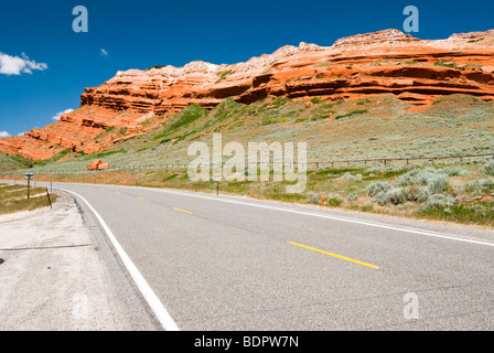 view along the Chief Joseph Scenic Byway in Wyoming Stock Photo