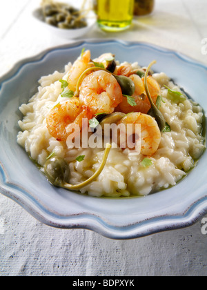 Classic risotto with prawns Stock Photo