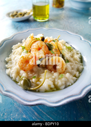 Classic risotto with prawns Stock Photo