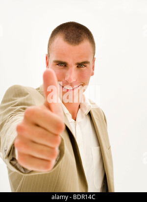 businessman thumbs up isolated on white Stock Photo