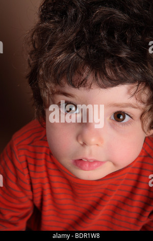 Young boy looking up Stock Photo