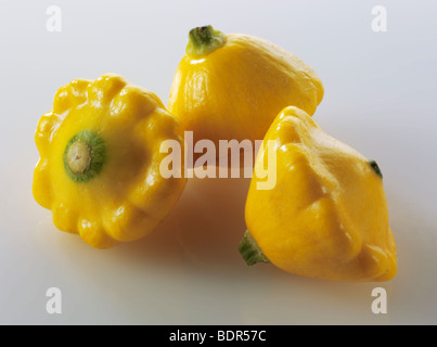 Mini yellow Petit Pan squash  Stock Photo
