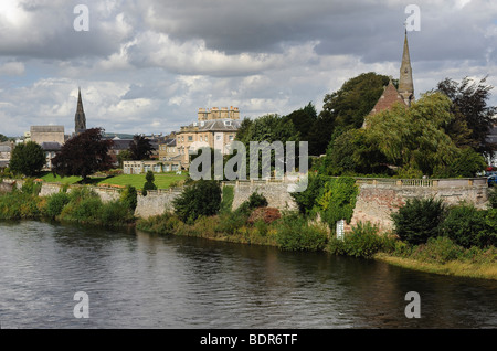 Junction Pool on the River Tweed at Kelso, Scotland, United Kingdom Stock Photo