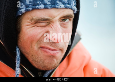 Portrait of a man in Svalbard, Norway. Stock Photo