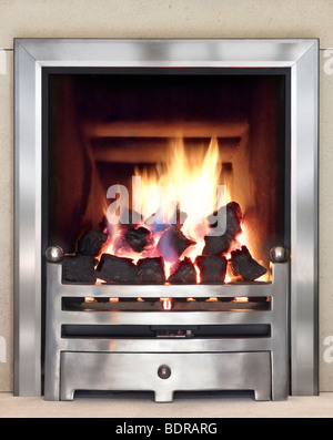 real effect gas fire Stock Photo