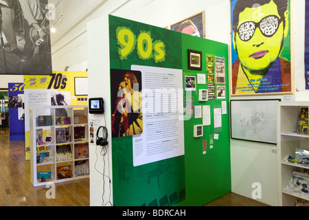 UK, England, Salford, City Museum and Art Gallery, local pop music history exhibition Stock Photo
