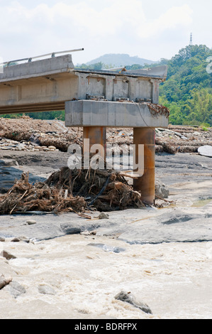 Bridge Destroyed By Typhoon Morakot Near Shiao Lin Village, Kaohsiung ...