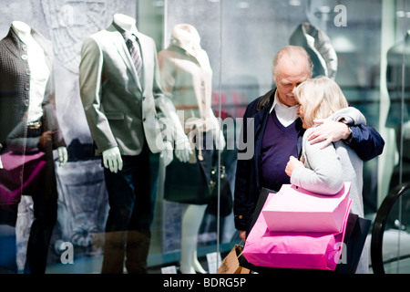 A senior couple window-shopping Stock Photo