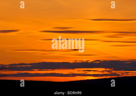 abendhimmel mit abendrot, gaellivare, lappland, schweden, evening sky with afterglow, lapland, sweden Stock Photo