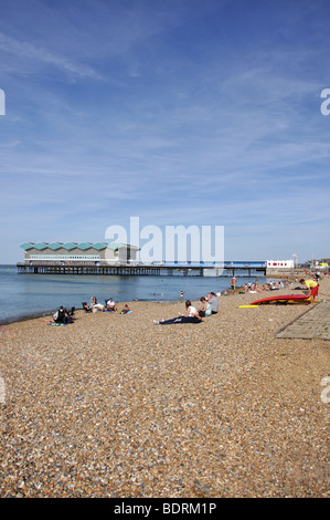 Beach and Pier, Herne Bay, Kent ,England, United Kingdom Stock Photo