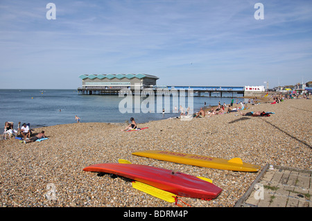 Beach and Pier, Herne Bay, Kent ,England, United Kingdom Stock Photo